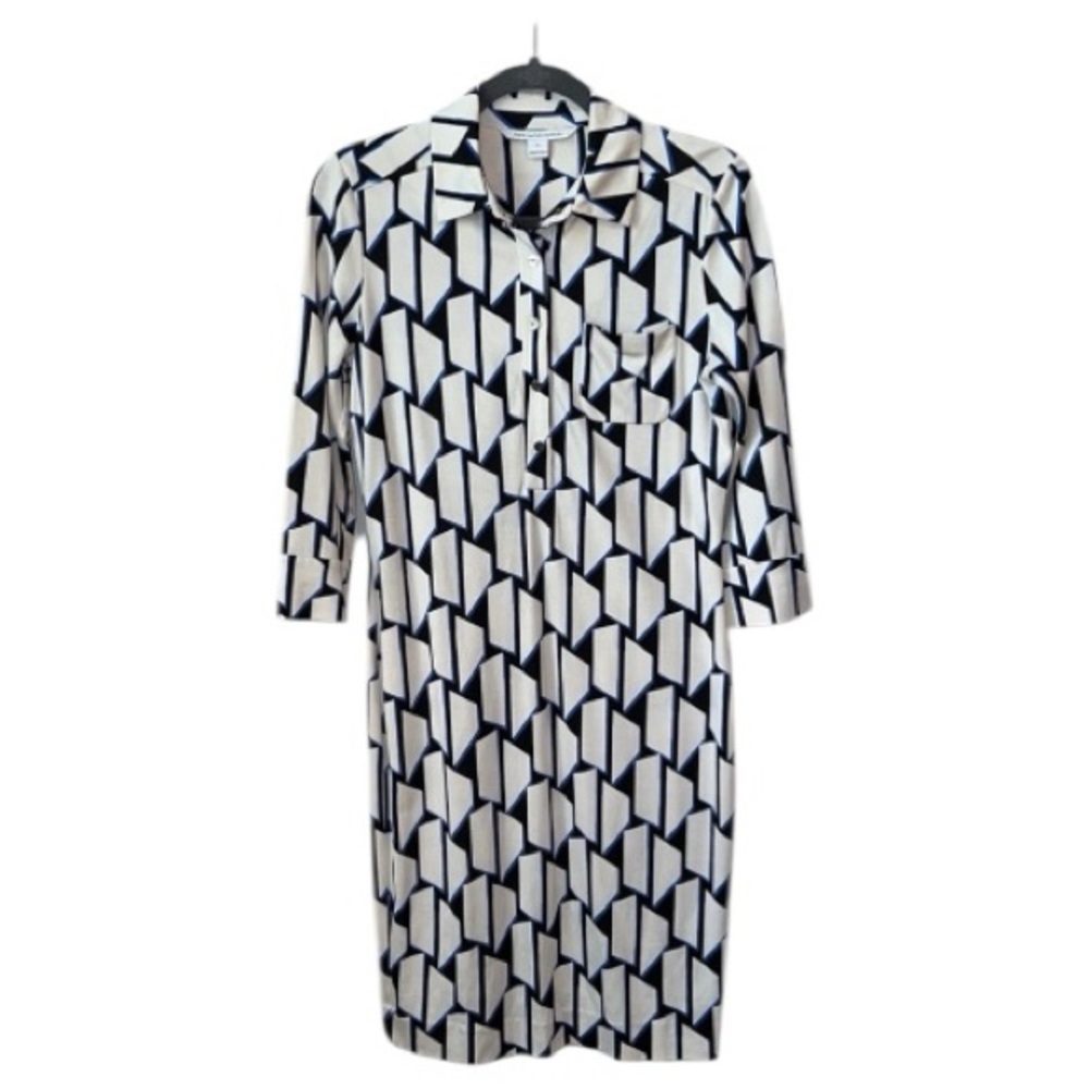 Diane Von Furstenberg Silk Ollie Geometric Midi Dress Size 6